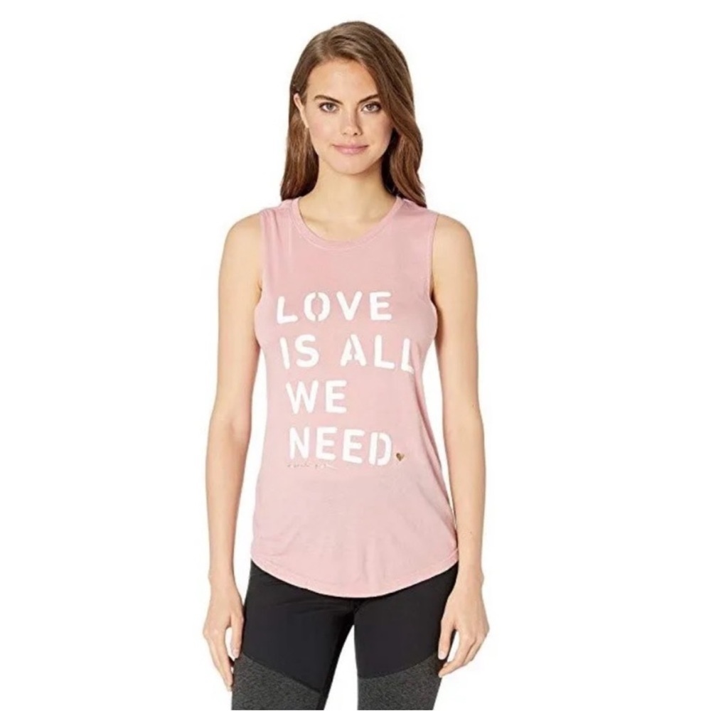 Spiritual gangster love is all we need muscle tank top Peace yoga size large